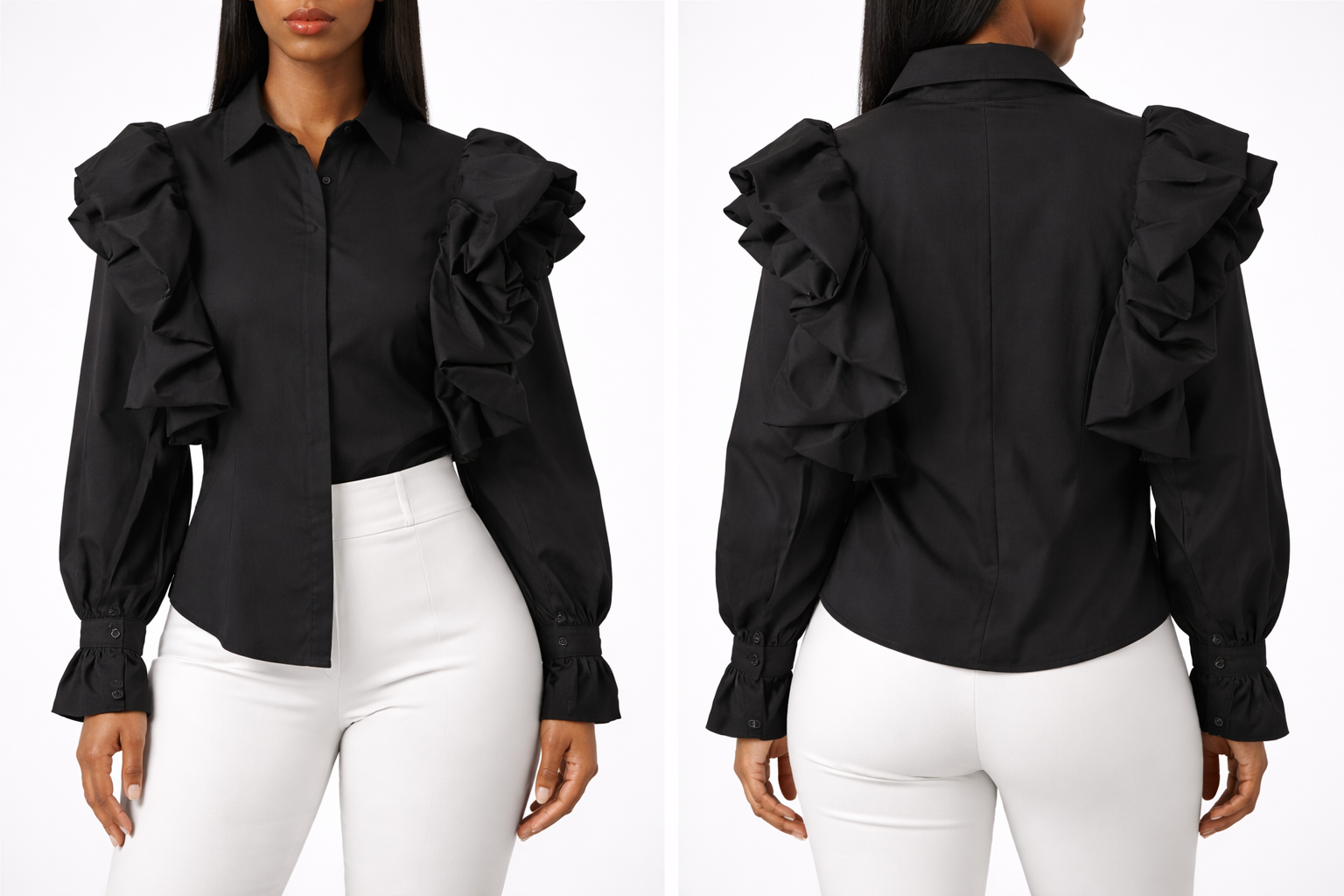 Ruffle Sleeve Blouse