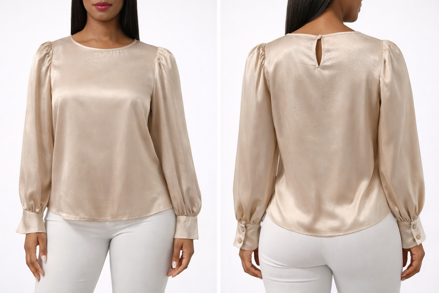 Champagne Satin Blouse