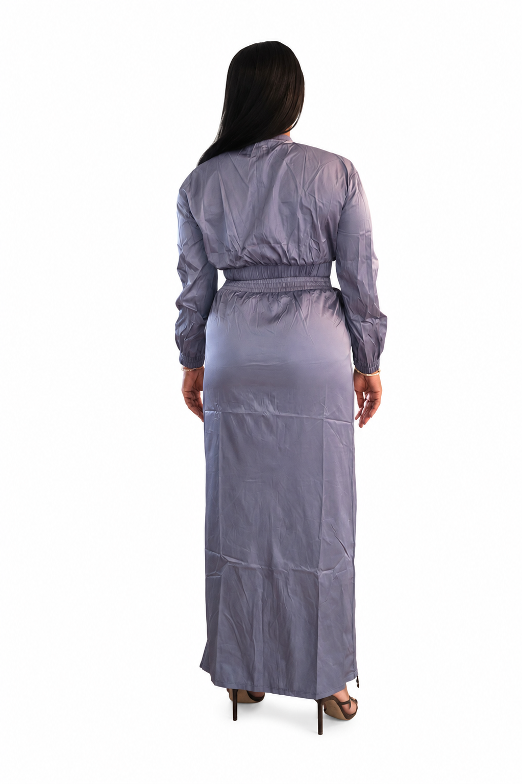 Metallic Lavender Cargo Skirt Set
