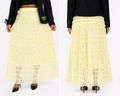 Yellow Polka Dot Tiered Maxi Skirt
