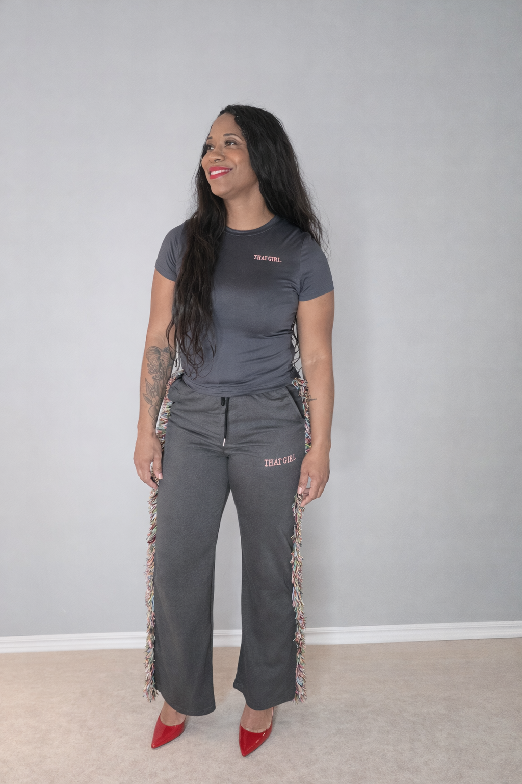 That Girl” Fringe Detail Lounge Set