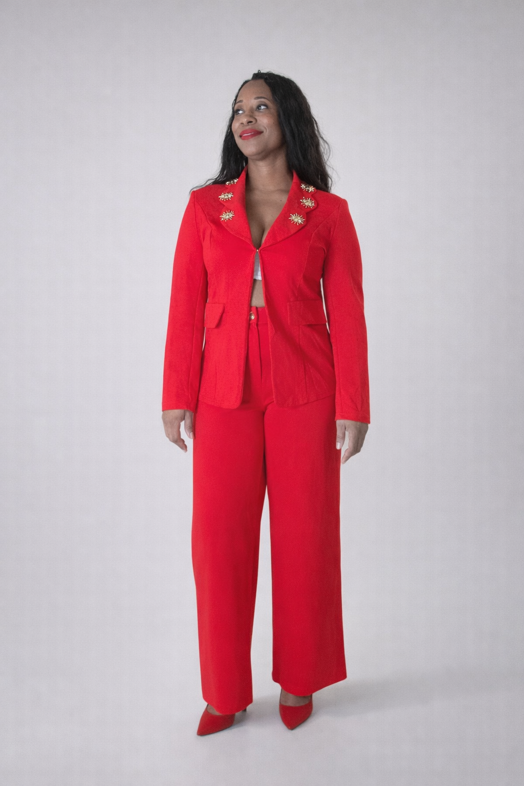 The Power Move Red Two-Piece Suit