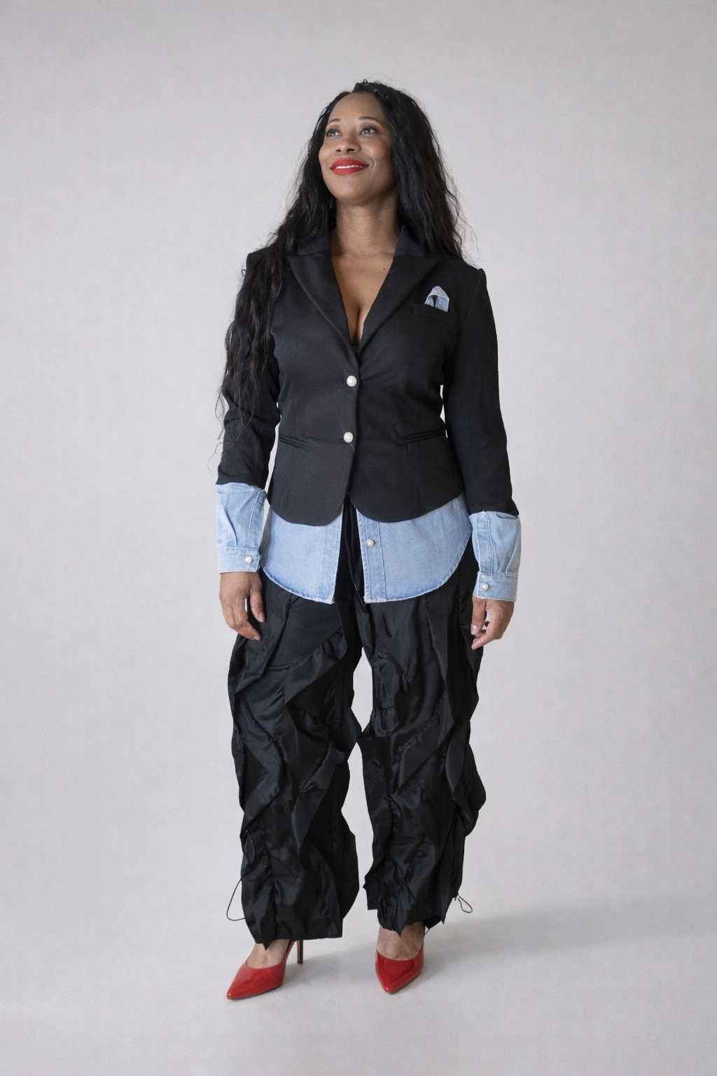 Ruffled Statement Cargo Pants