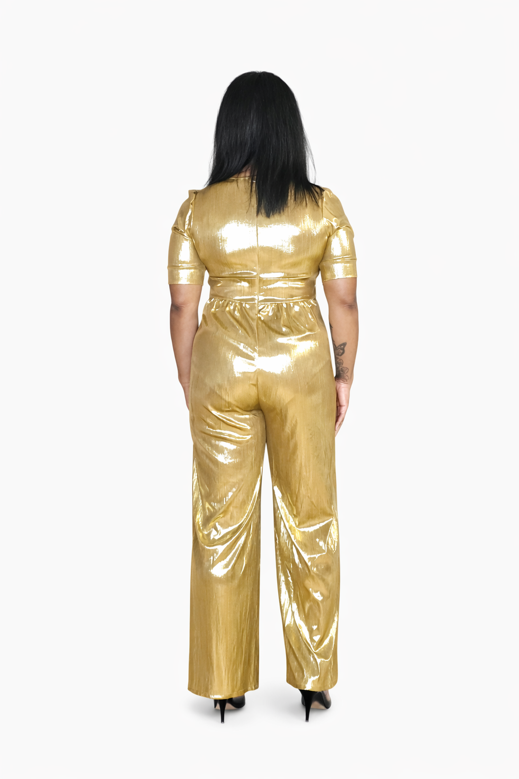 Golden Glow Wide-Leg Jumpsuit